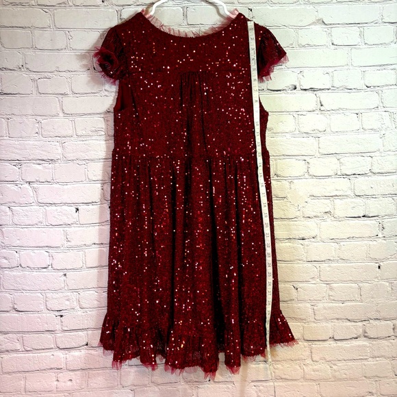 Worn once M by MNK Burgundy Sequins Dress Size Medium - Picture 2 of 9